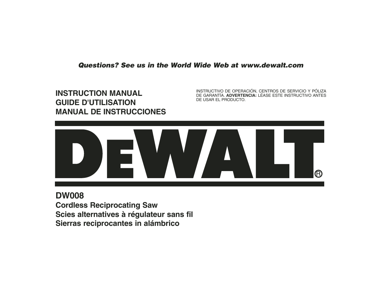 DeWalt DW9108 User Manual | 36 pages