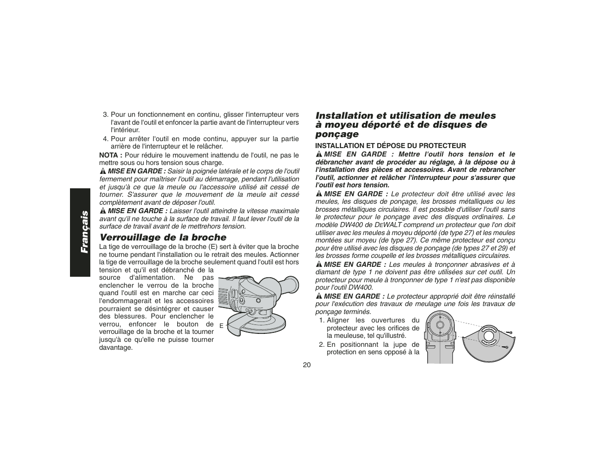 DeWalt DW400 User Manual | Page 22 / 45