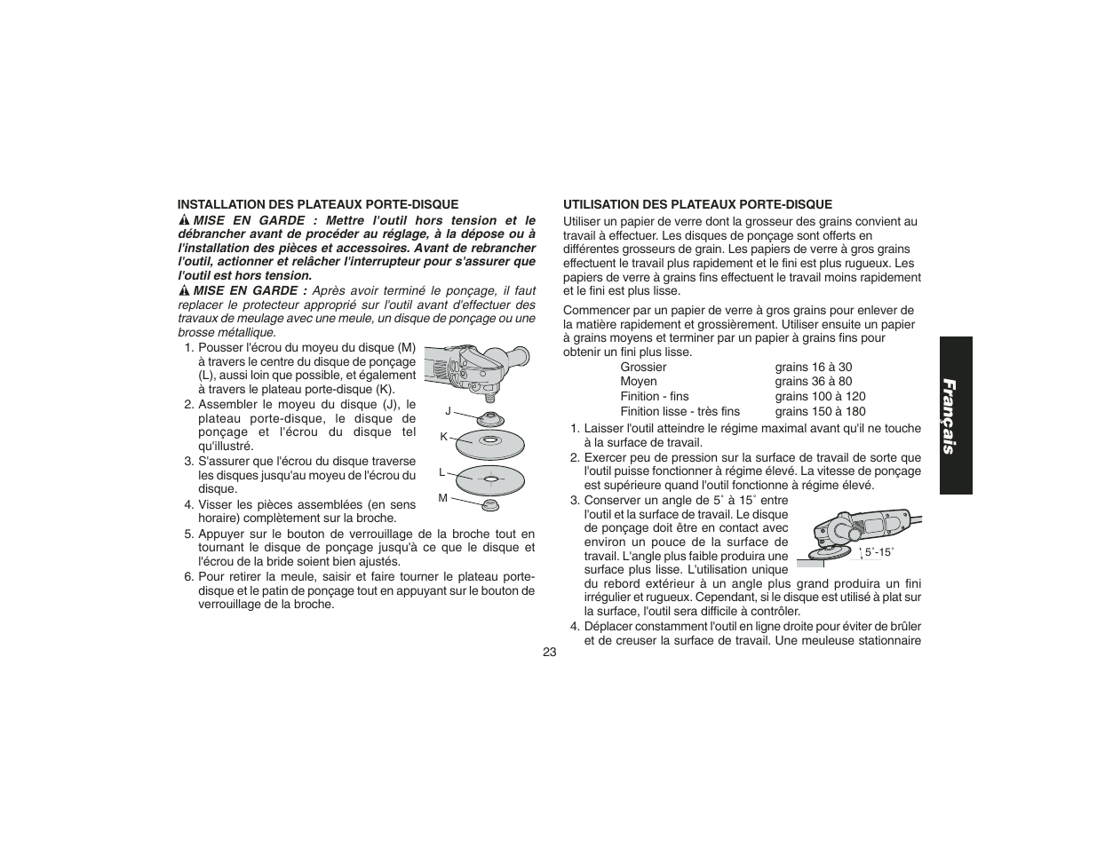 Français | DeWalt DW400 User Manual | Page 25 / 45