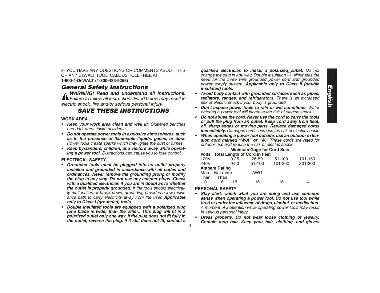 DeWalt DW400 User Manual | Page 3 / 45
