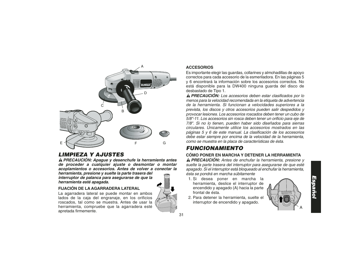DeWalt DW400 User Manual | Page 33 / 45