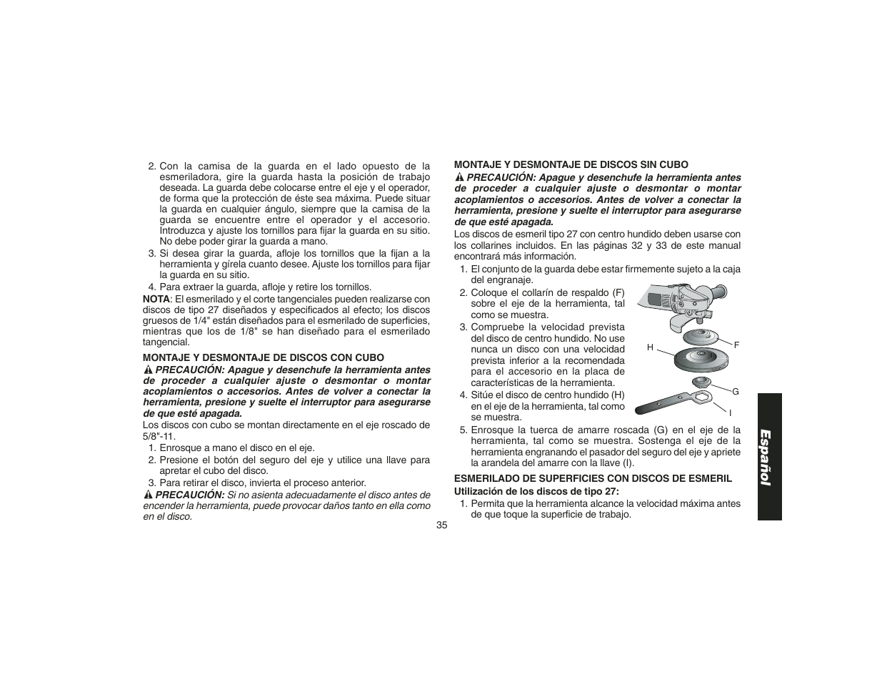 Español | DeWalt DW400 User Manual | Page 37 / 45