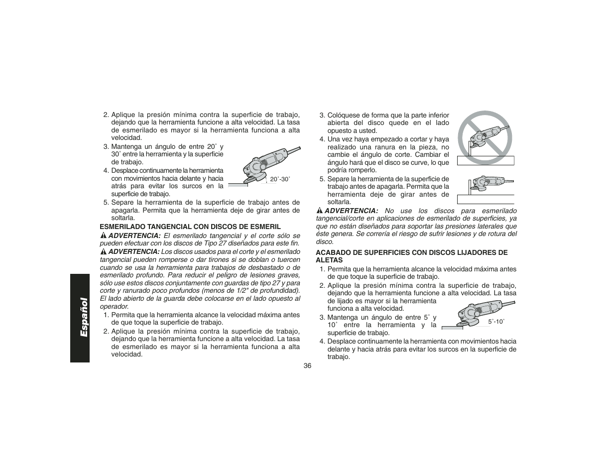 Español | DeWalt DW400 User Manual | Page 38 / 45