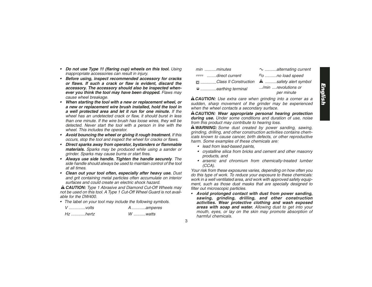 DeWalt DW400 User Manual | Page 5 / 45