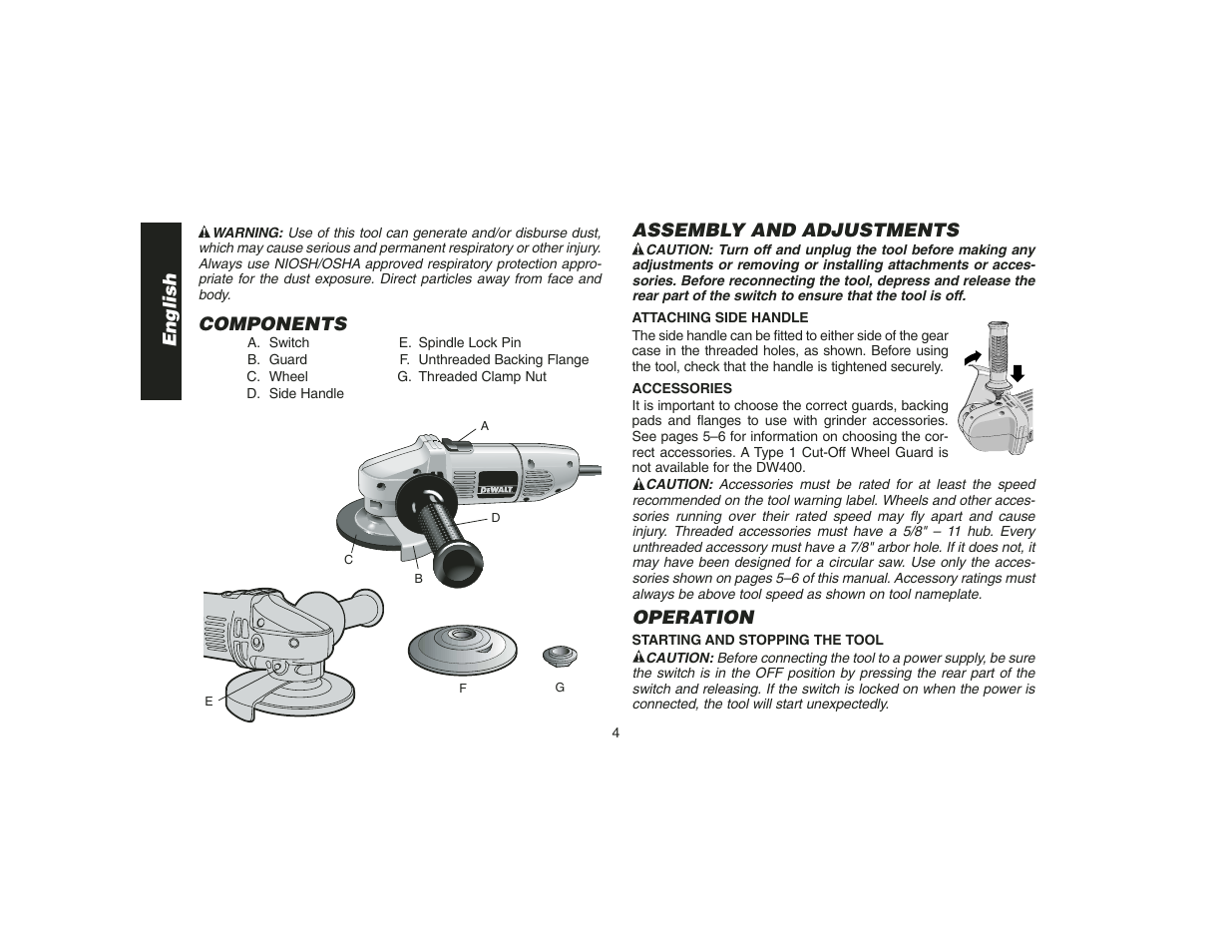 DeWalt DW400 User Manual | Page 6 / 45