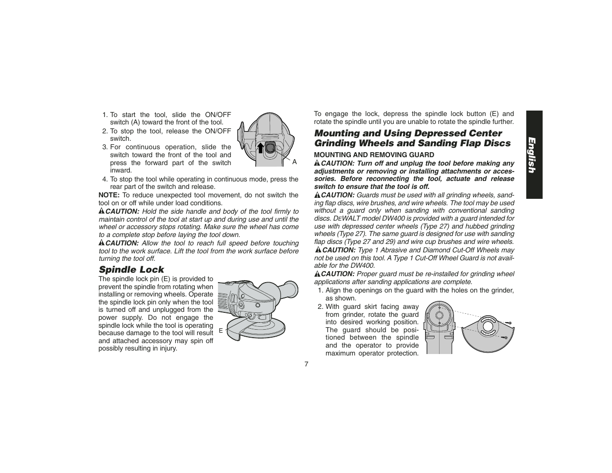 DeWalt DW400 User Manual | Page 9 / 45