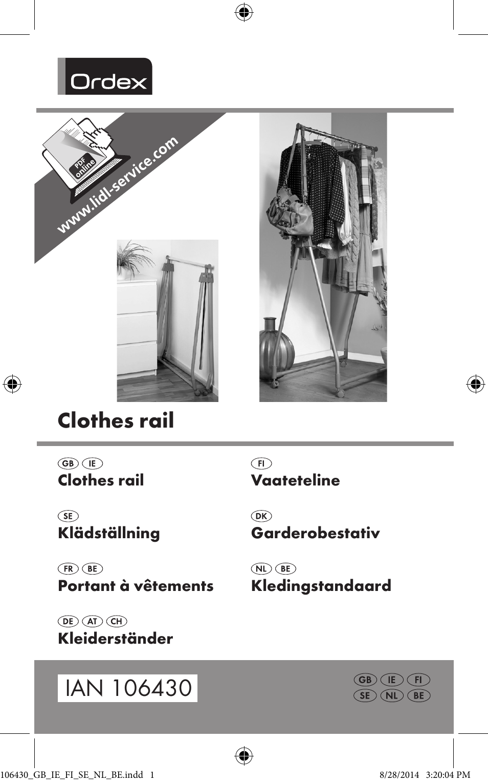 Ordex Clothes rail User Manual | 15 pages