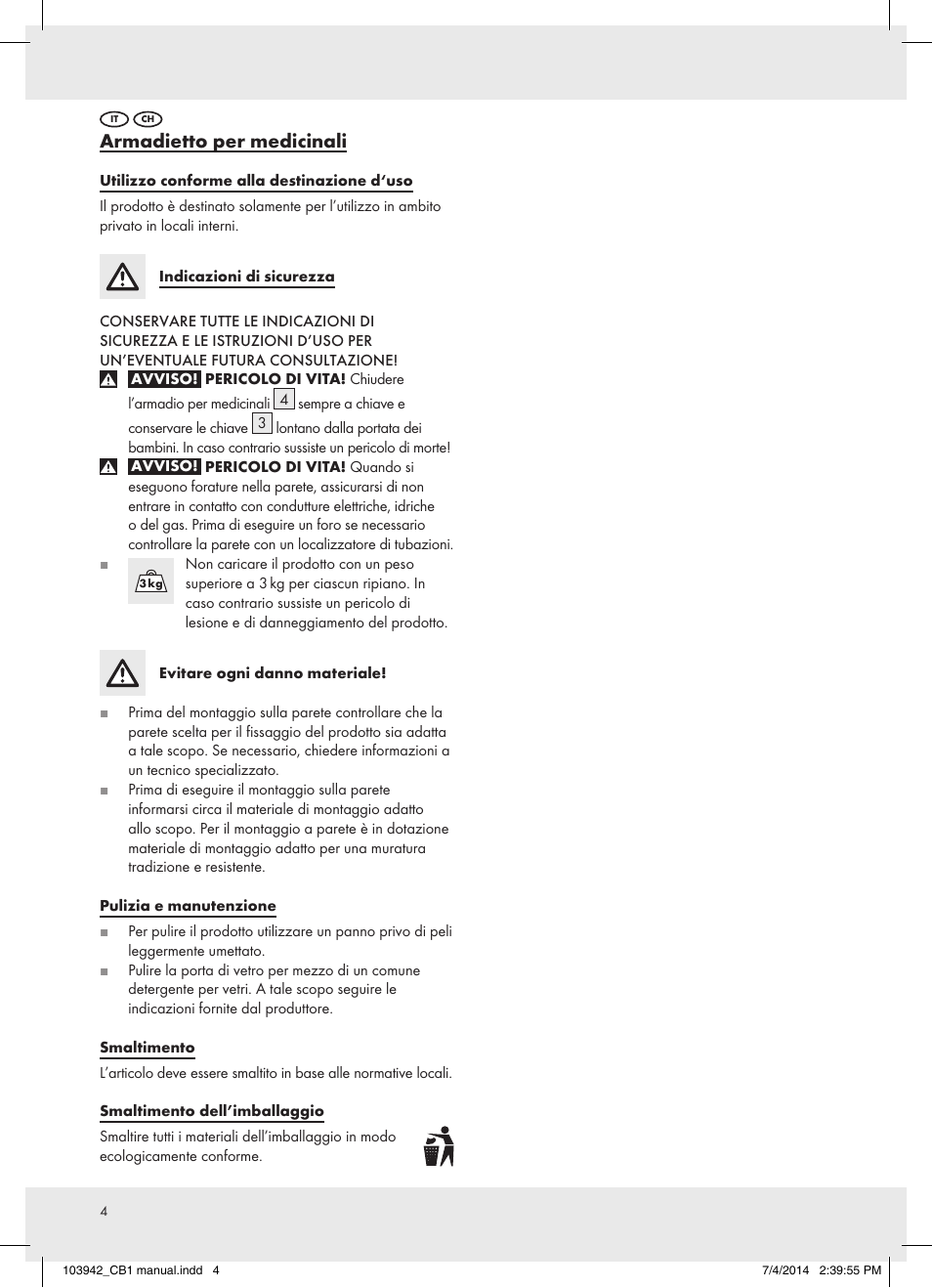 Armadietto per medicinali | Ordex 103942-14-01 / Z31734B User Manual | Page 4 / 7