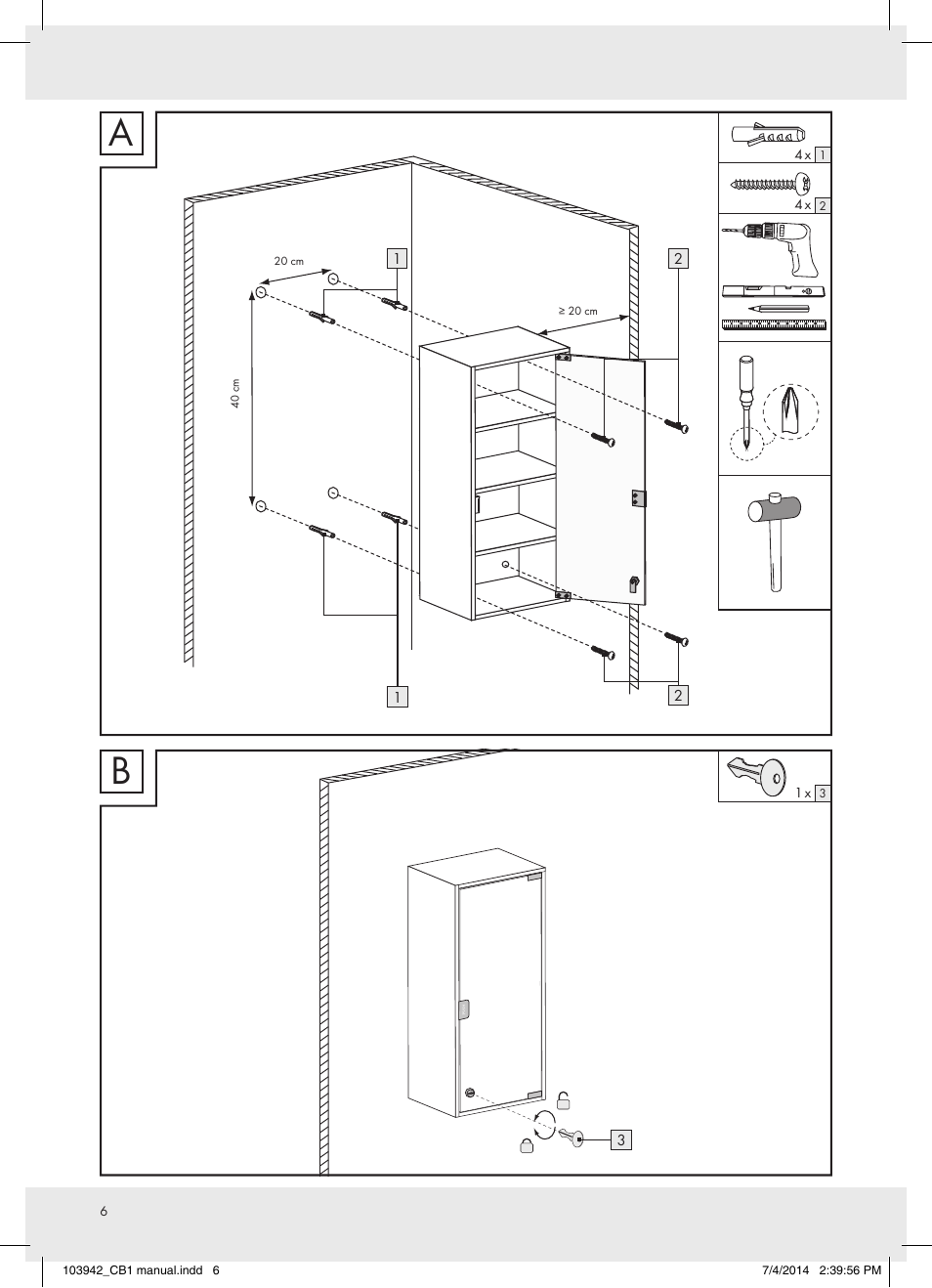 20 cm | Ordex 103942-14-01 / Z31734B User Manual | Page 6 / 7