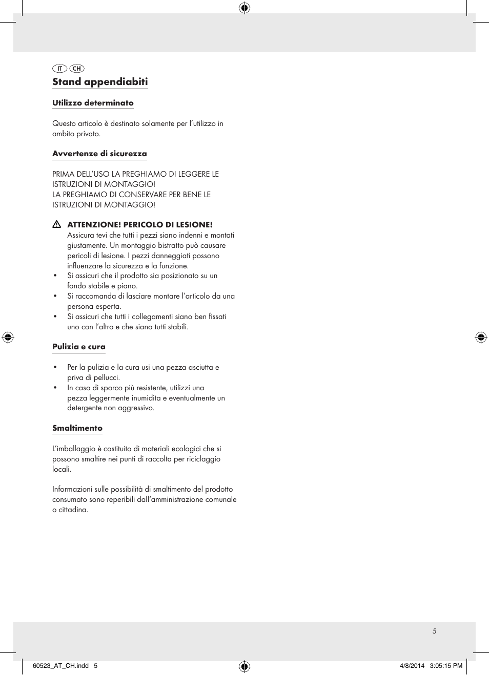 Stand appendiabiti | Ordex T13828 User Manual | Page 5 / 6