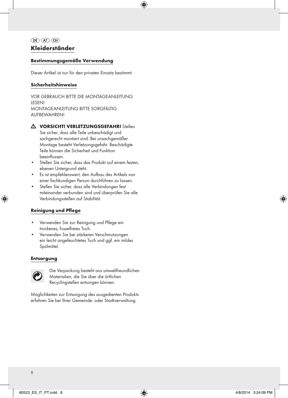 Kleiderständer | Ordex T13828 User Manual | Page 6 / 7