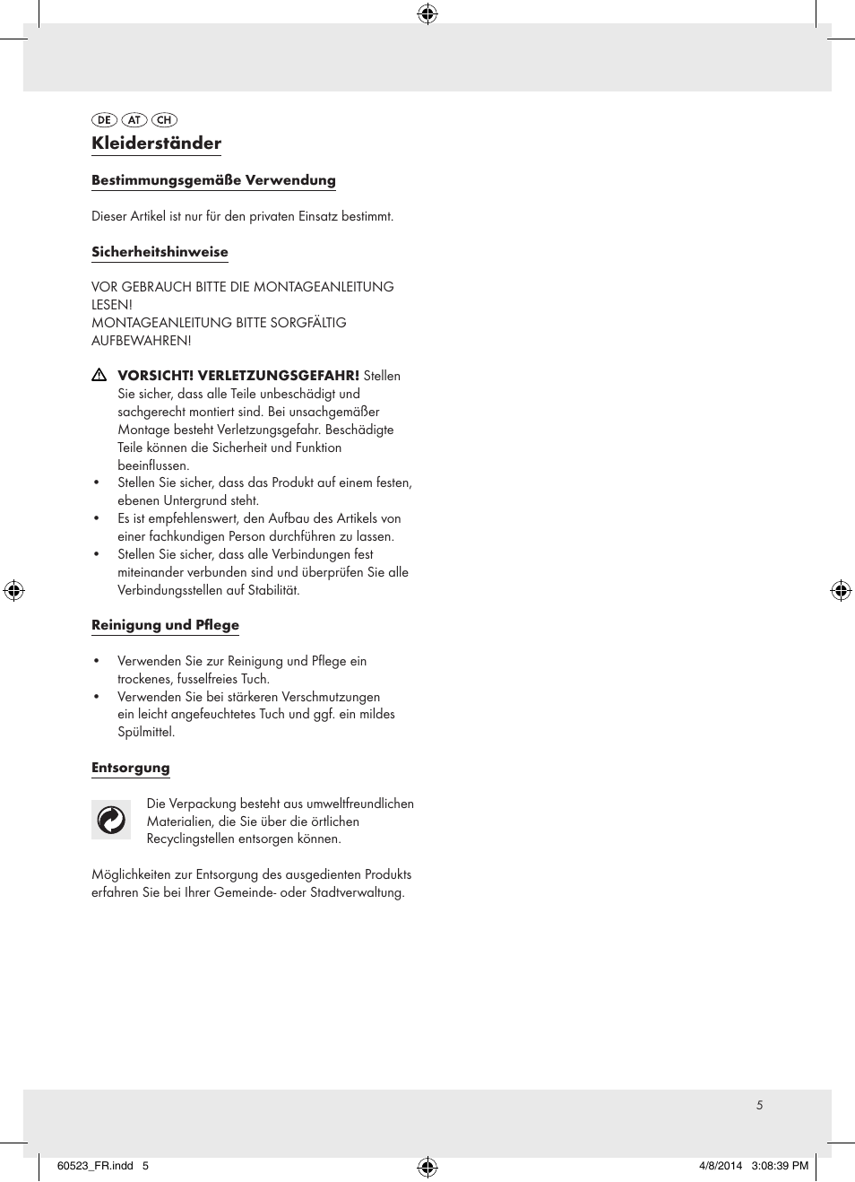 Kleiderständer | Ordex T13828 User Manual | Page 5 / 6
