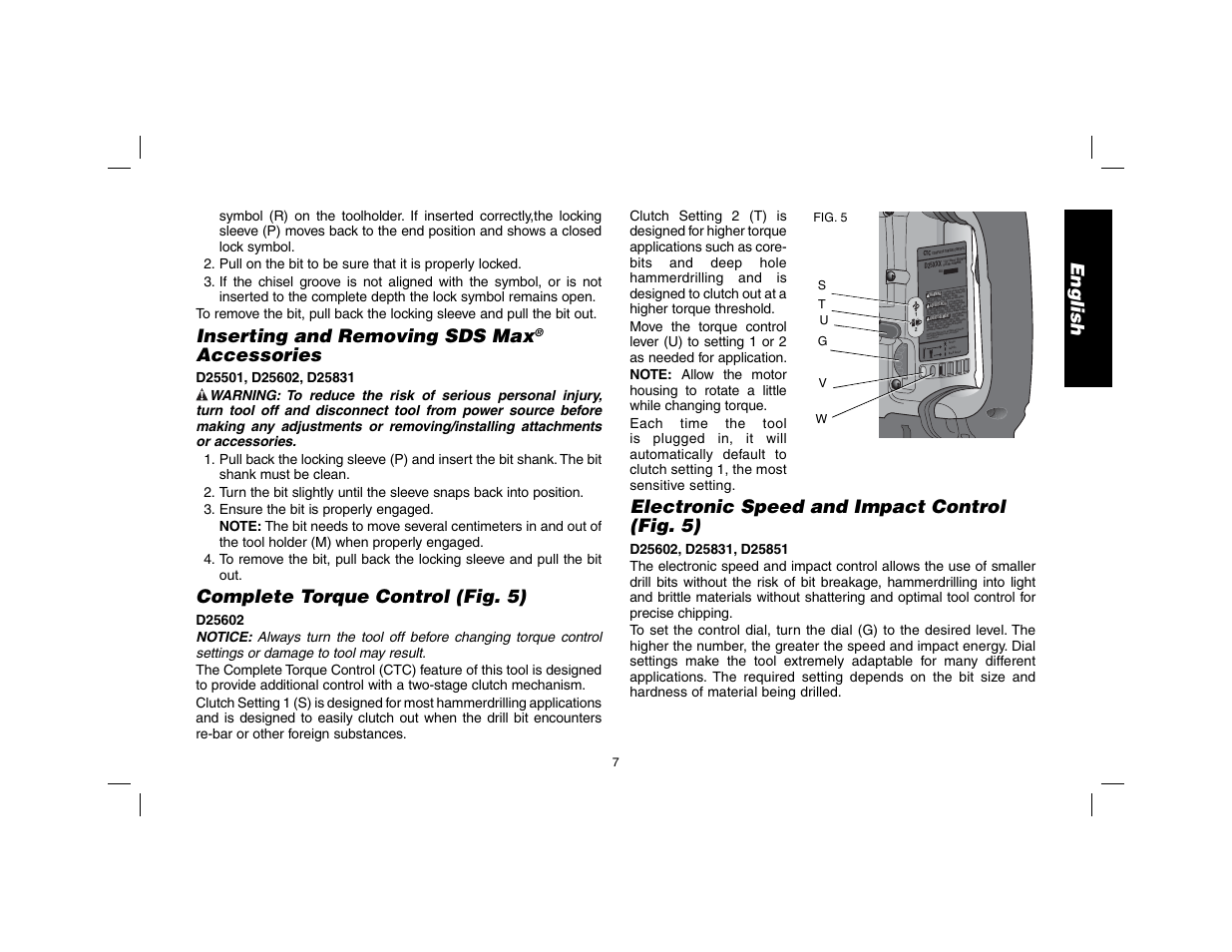 DeWalt D25602 User Manual | Page 8 / 39