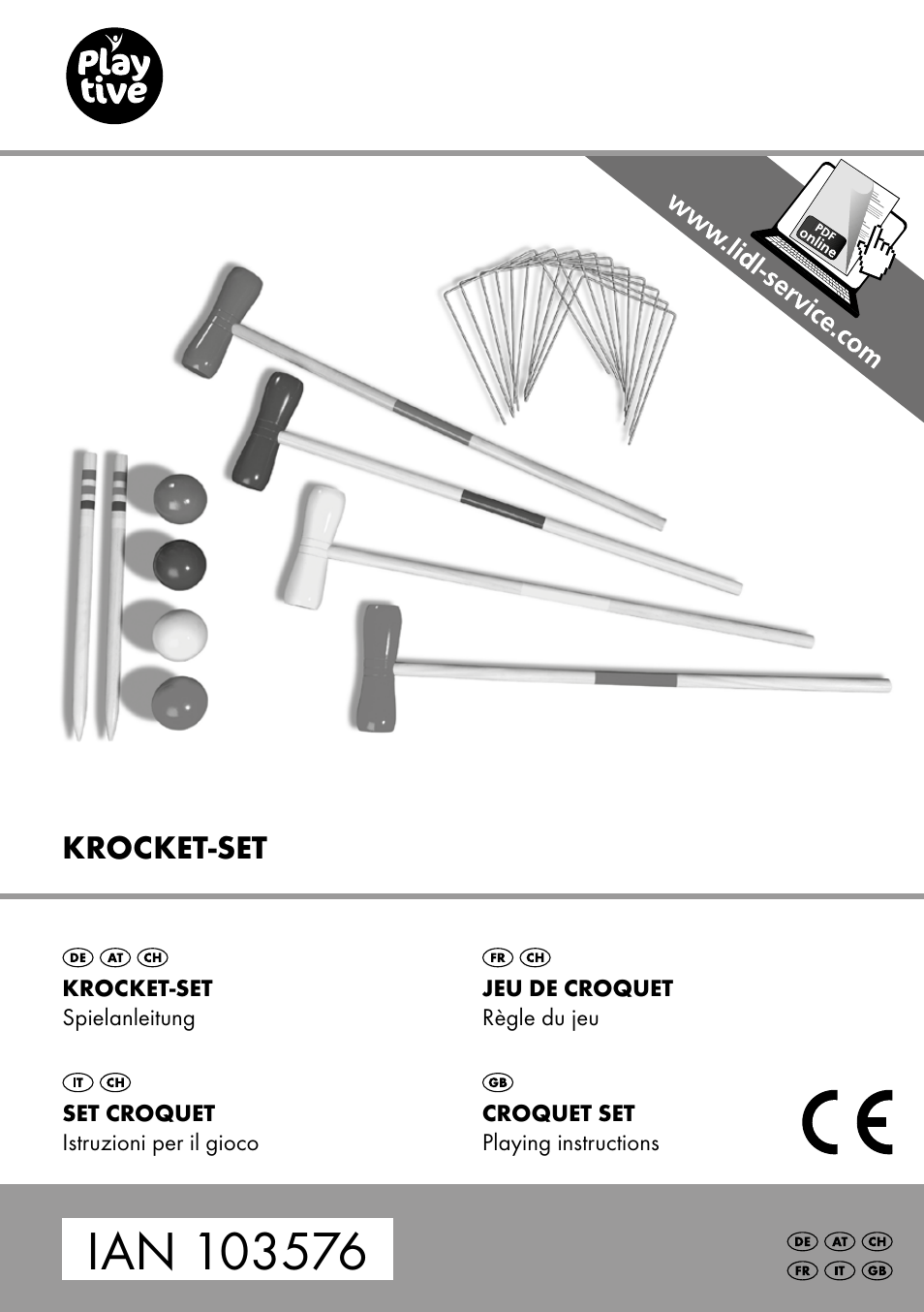 Playtive CROQUET SET User Manual | 12 pages