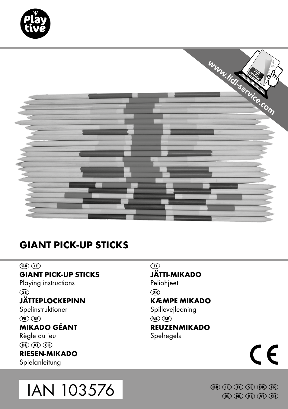 Playtive GIANT PICK-UP STICKS User Manual | 16 pages