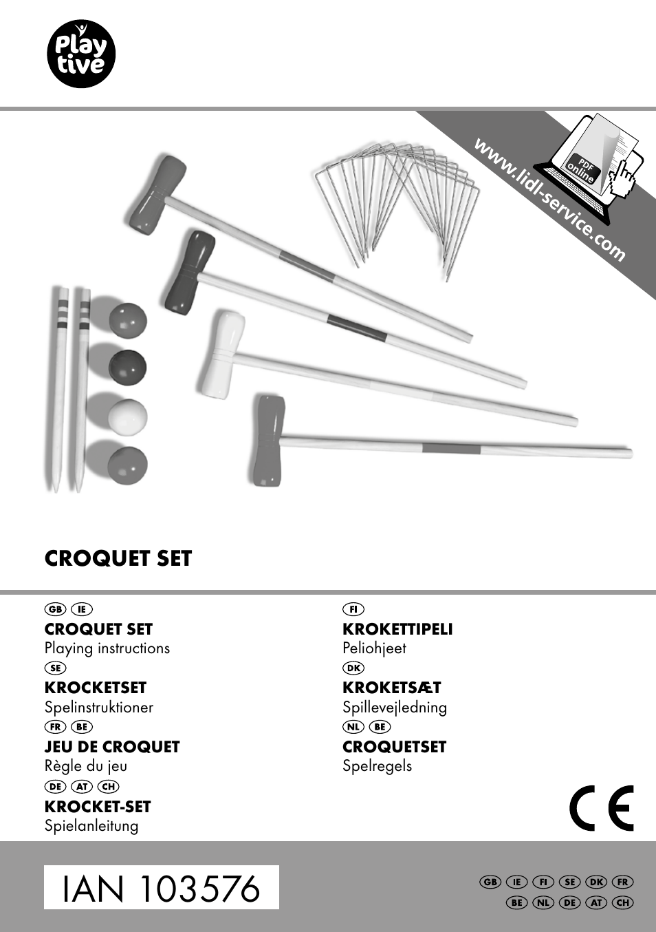 Playtive CROQUET SET User Manual | 16 pages