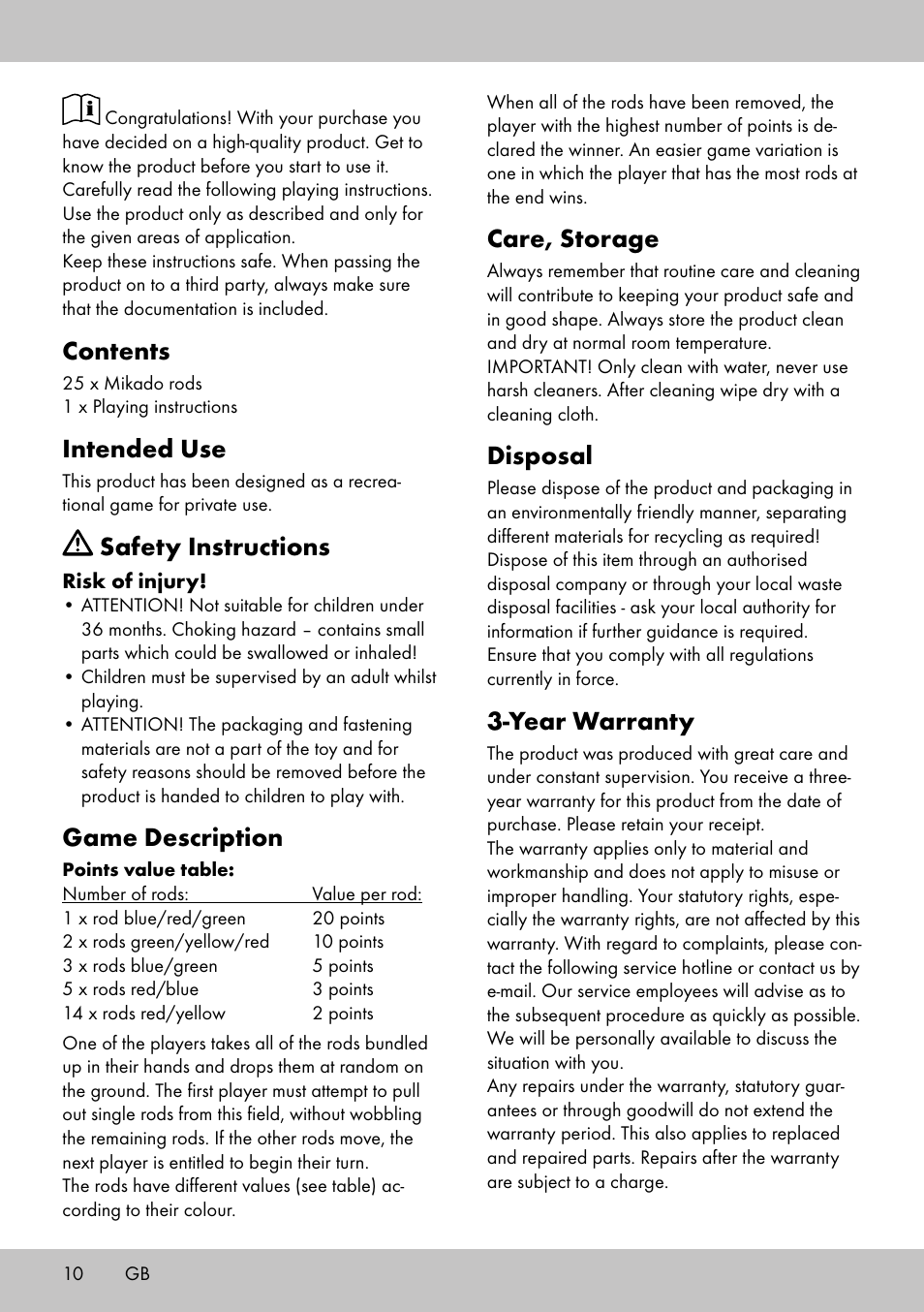 Playtive GIANT PICK-UP STICKS User Manual | Page 10 / 12