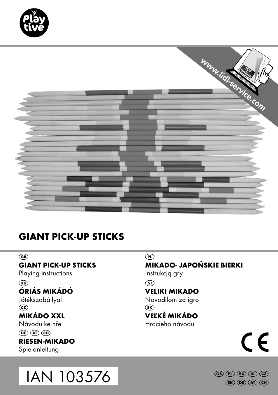 Playtive GIANT PICK-UP STICKS User Manual | 20 pages