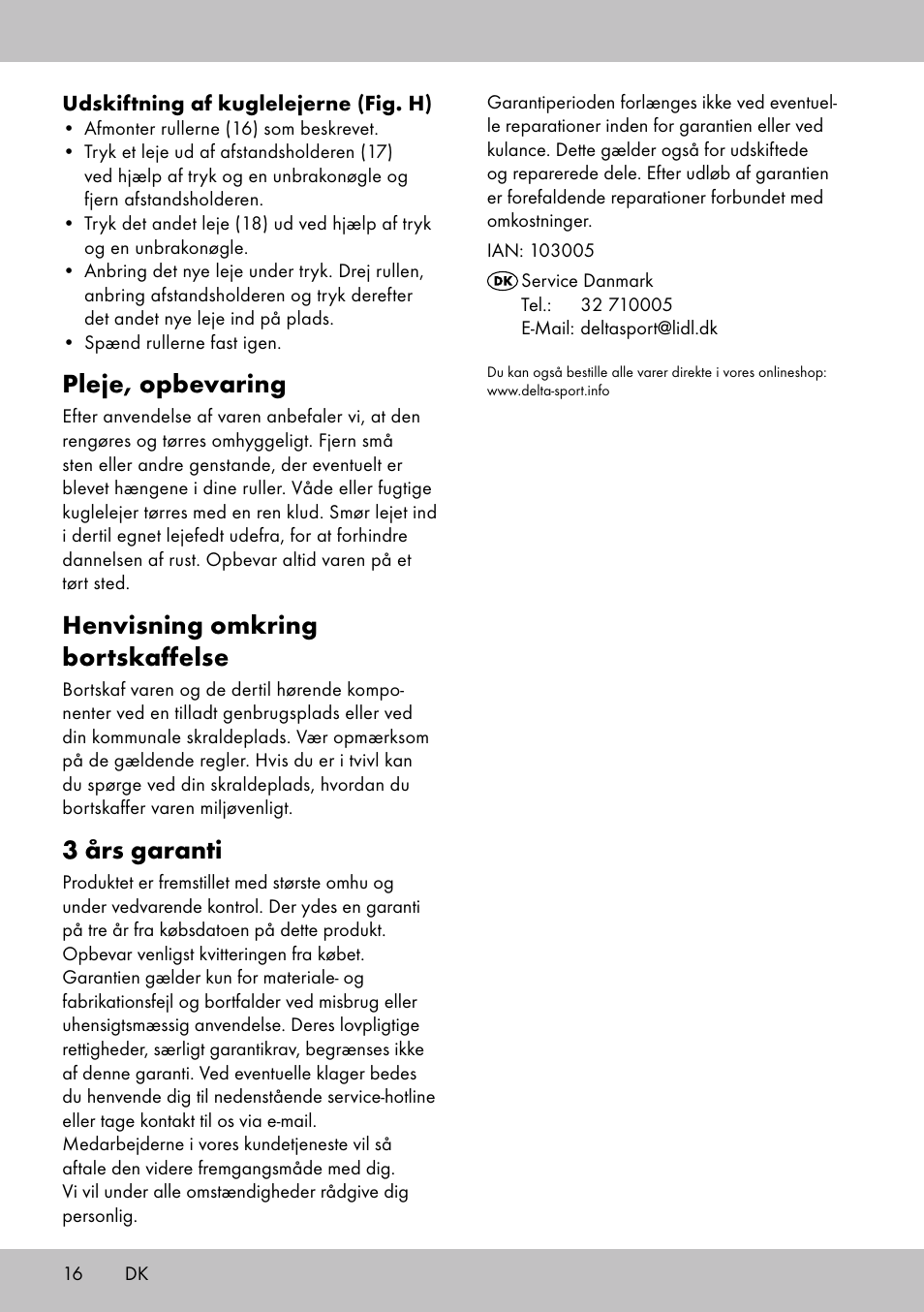 Pleje, opbevaring, Henvisning omkring bortskaffelse, 3 års garanti | Playtive Scooter User Manual | Page 14 / 26