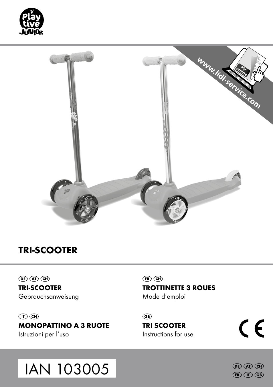 Playtive Tri Scooter User Manual | 16 pages