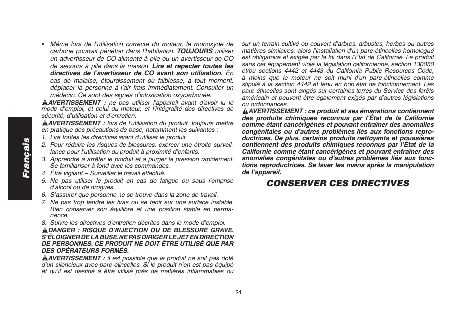 Français, Conserver ces directives | DeWalt 7103629 User Manual | Page 24 / 68