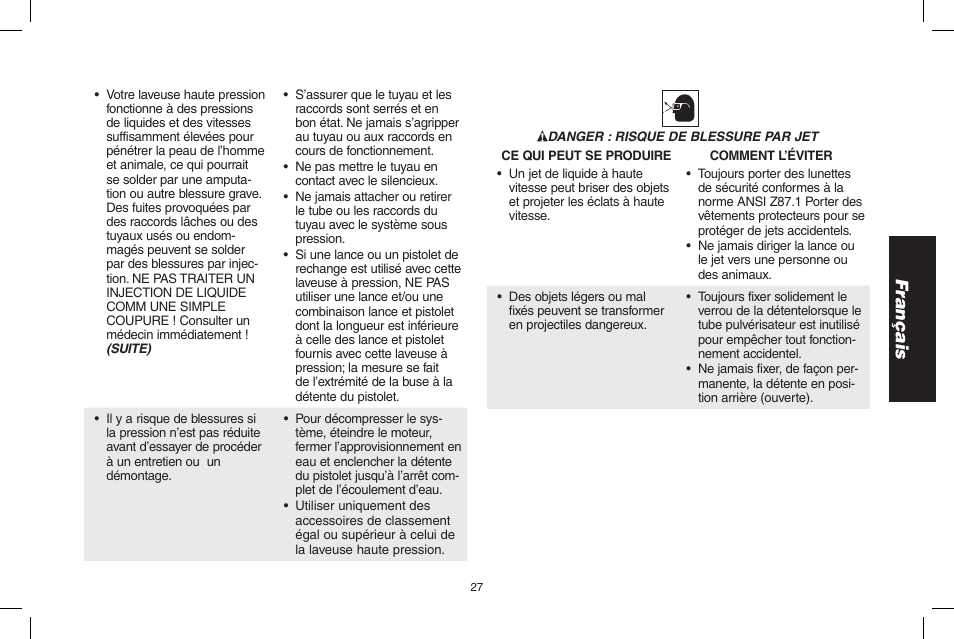 Français | DeWalt 7103629 User Manual | Page 27 / 68