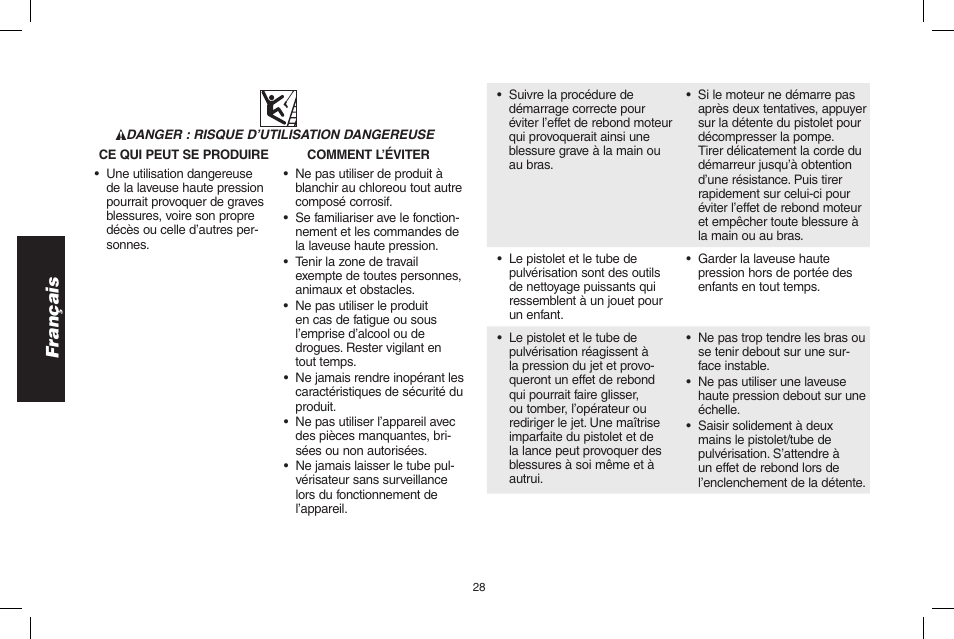 Français | DeWalt 7103629 User Manual | Page 28 / 68