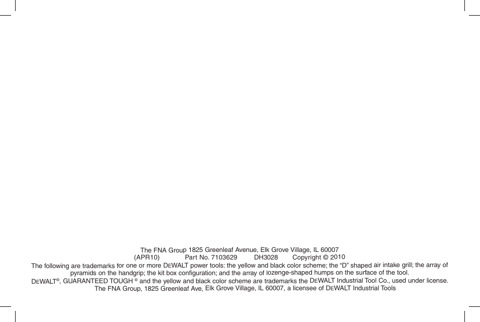 DeWalt 7103629 User Manual | Page 68 / 68