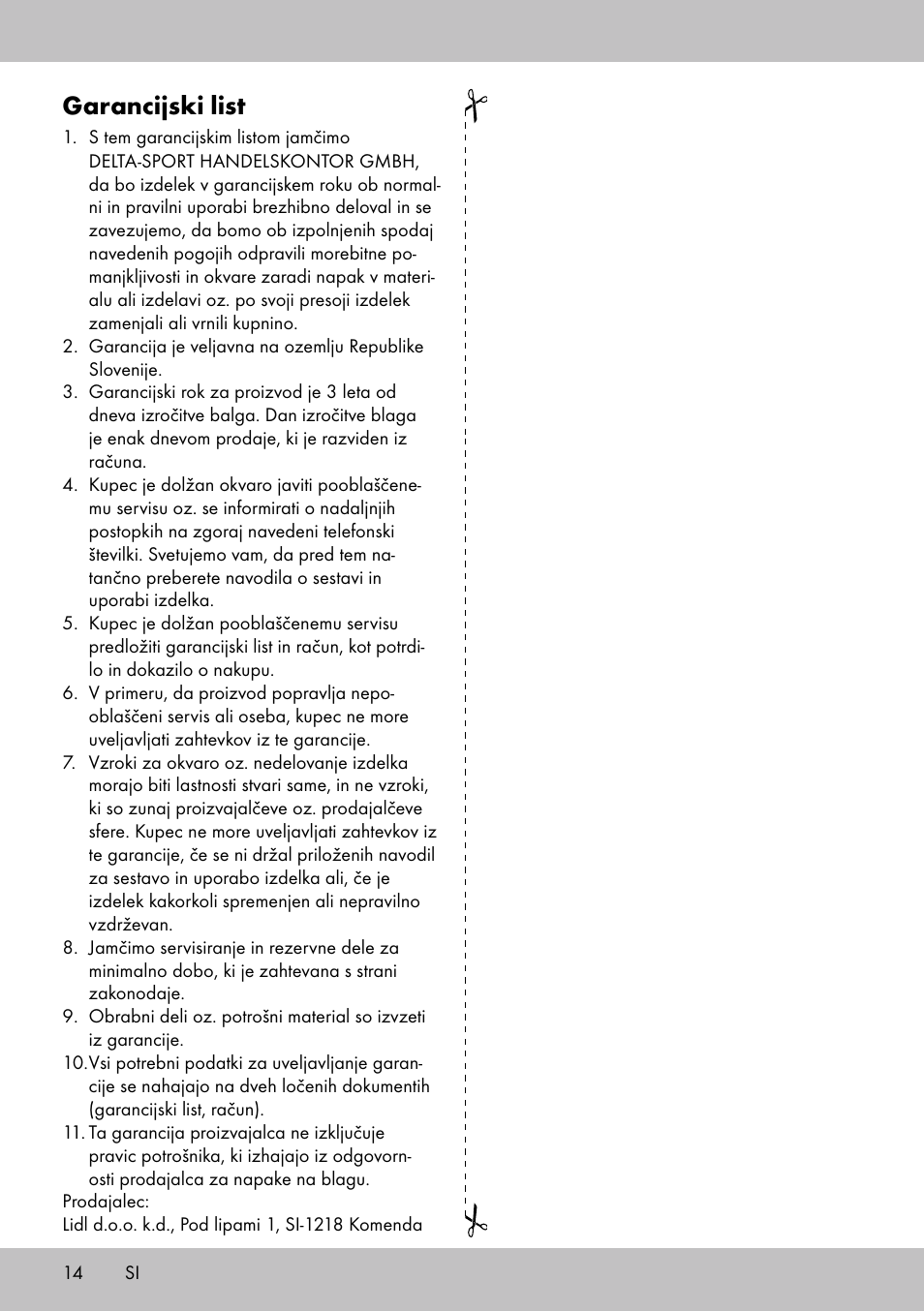 Garancijski list | Playtive Tri Scooter User Manual | Page 14 / 24