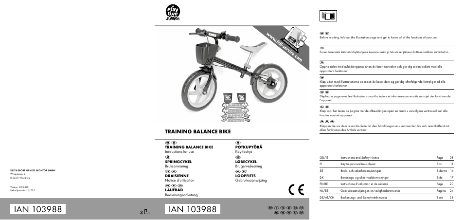 Playtive Training Balance Bike LR-1703 User Manual | 30 pages