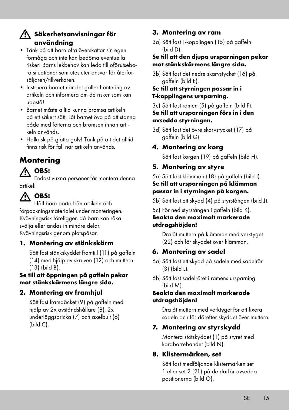 Montering | Playtive Training Balance Bike LR-1703 User Manual | Page 13 / 30