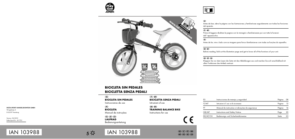 Playtive Training Balance Bike LR-1703 User Manual | 26 pages