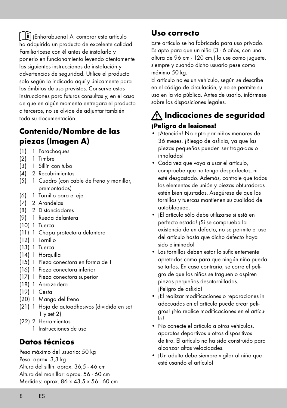 Playtive Training Balance Bike LR-1703 User Manual | Page 6 / 26