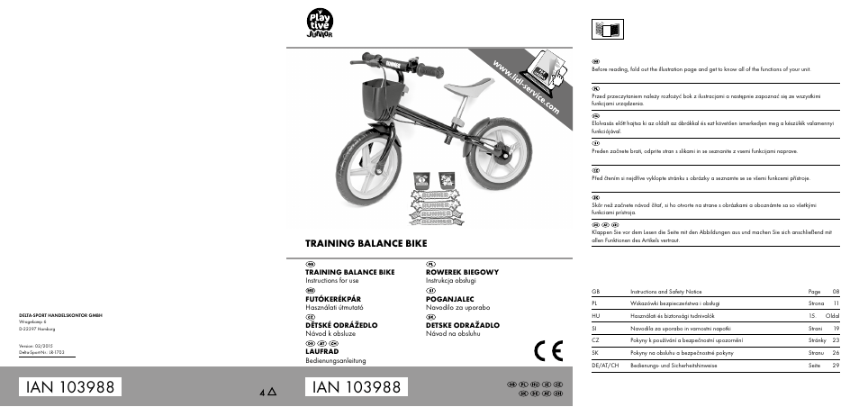 Playtive Training Balance Bike LR-1703 User Manual | 30 pages