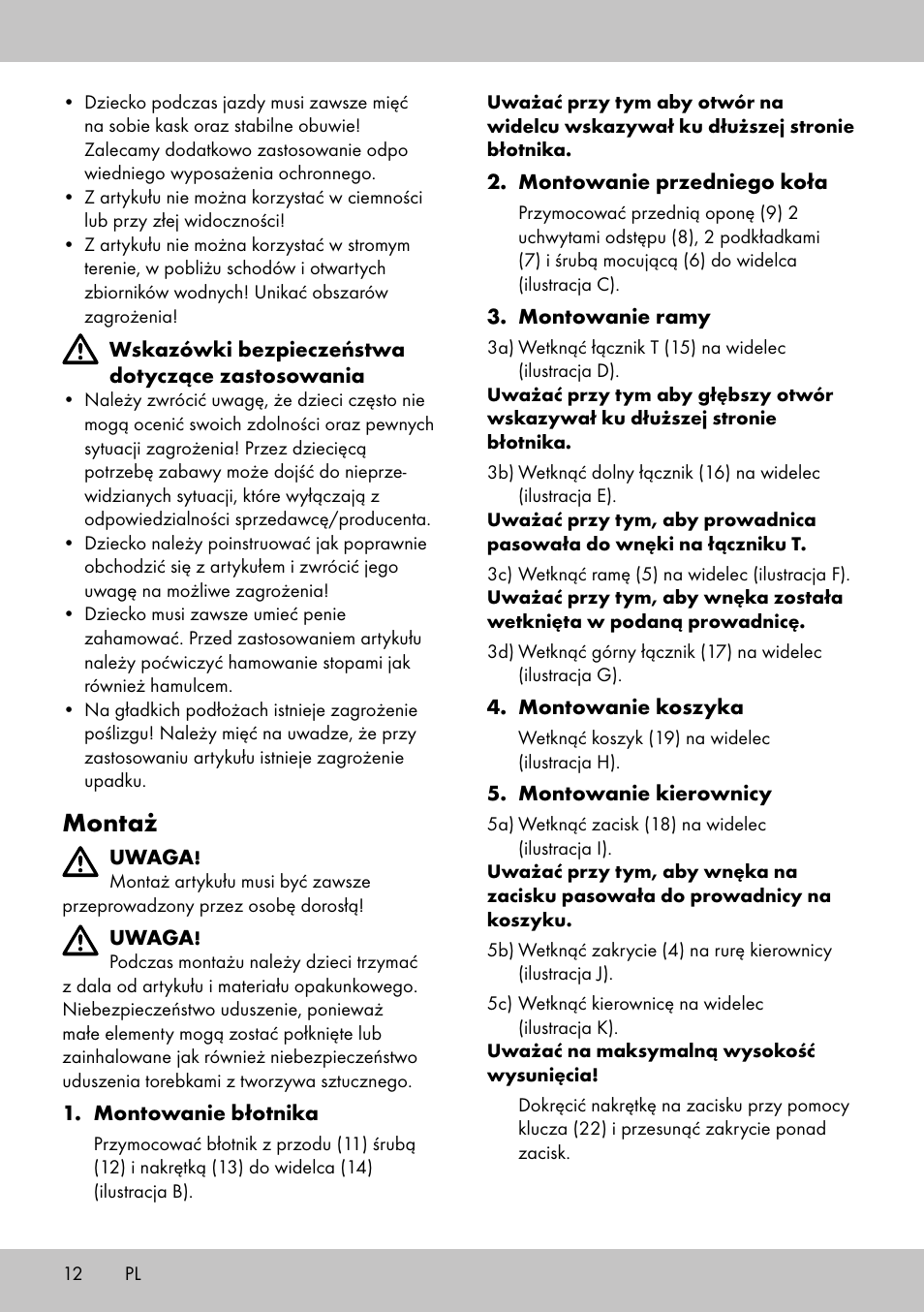 Montaż | Playtive Training Balance Bike LR-1703 User Manual | Page 10 / 30