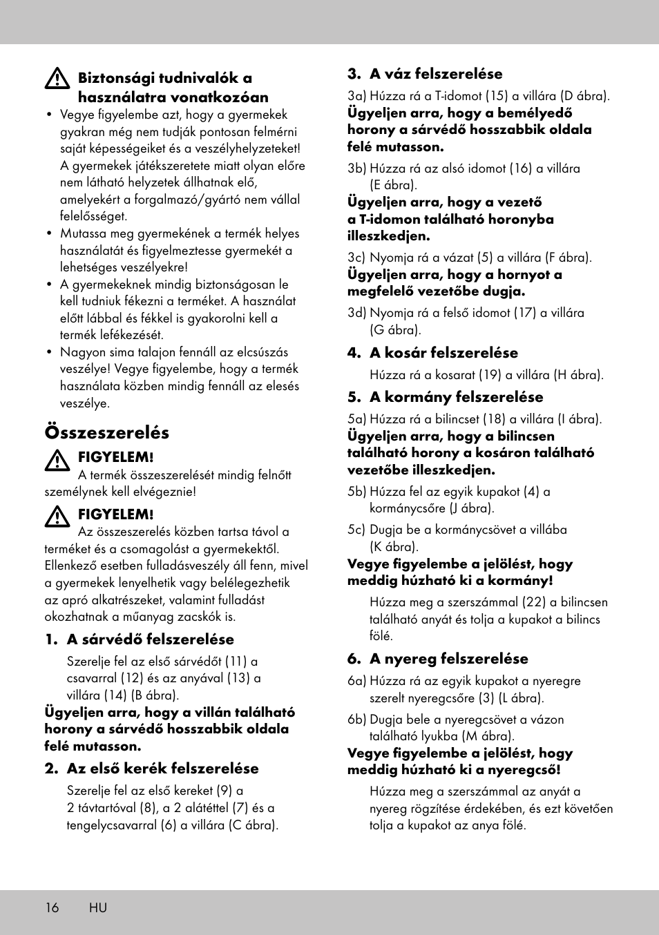 Összeszerelés | Playtive Training Balance Bike LR-1703 User Manual | Page 14 / 30