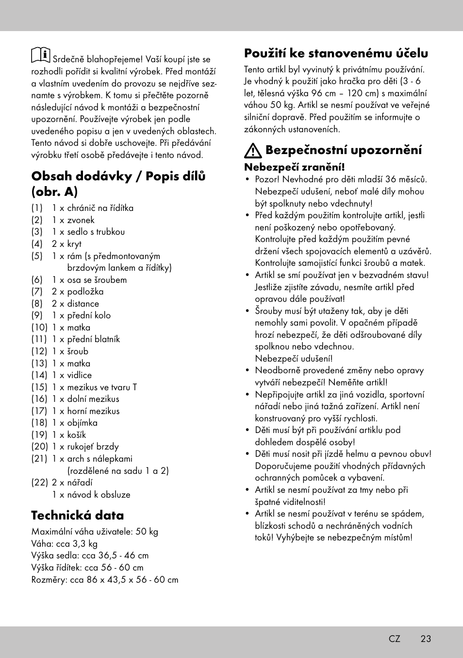 Playtive Training Balance Bike LR-1703 User Manual | Page 21 / 30