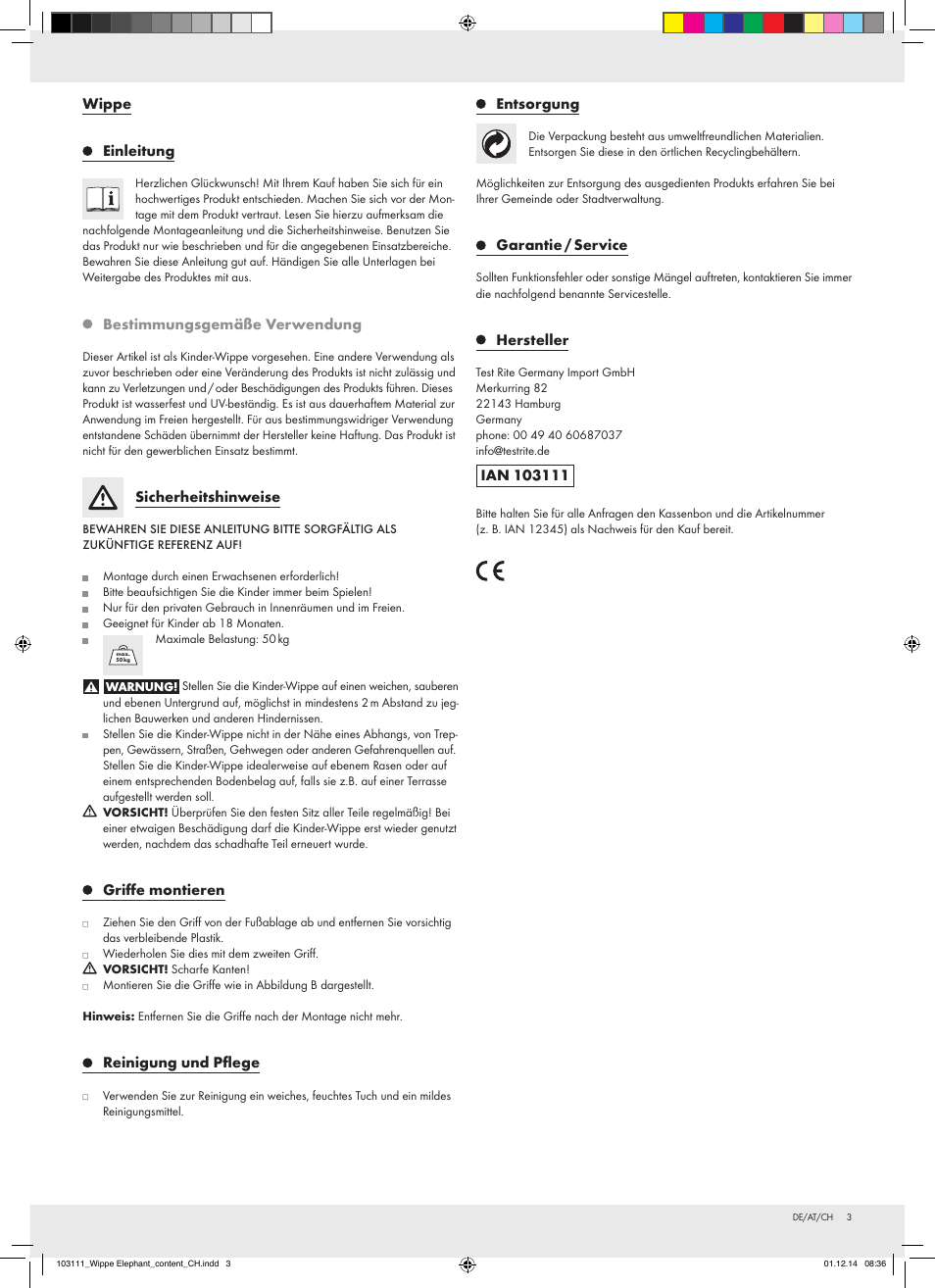 Playtive Seesaw User Manual | Page 3 / 8