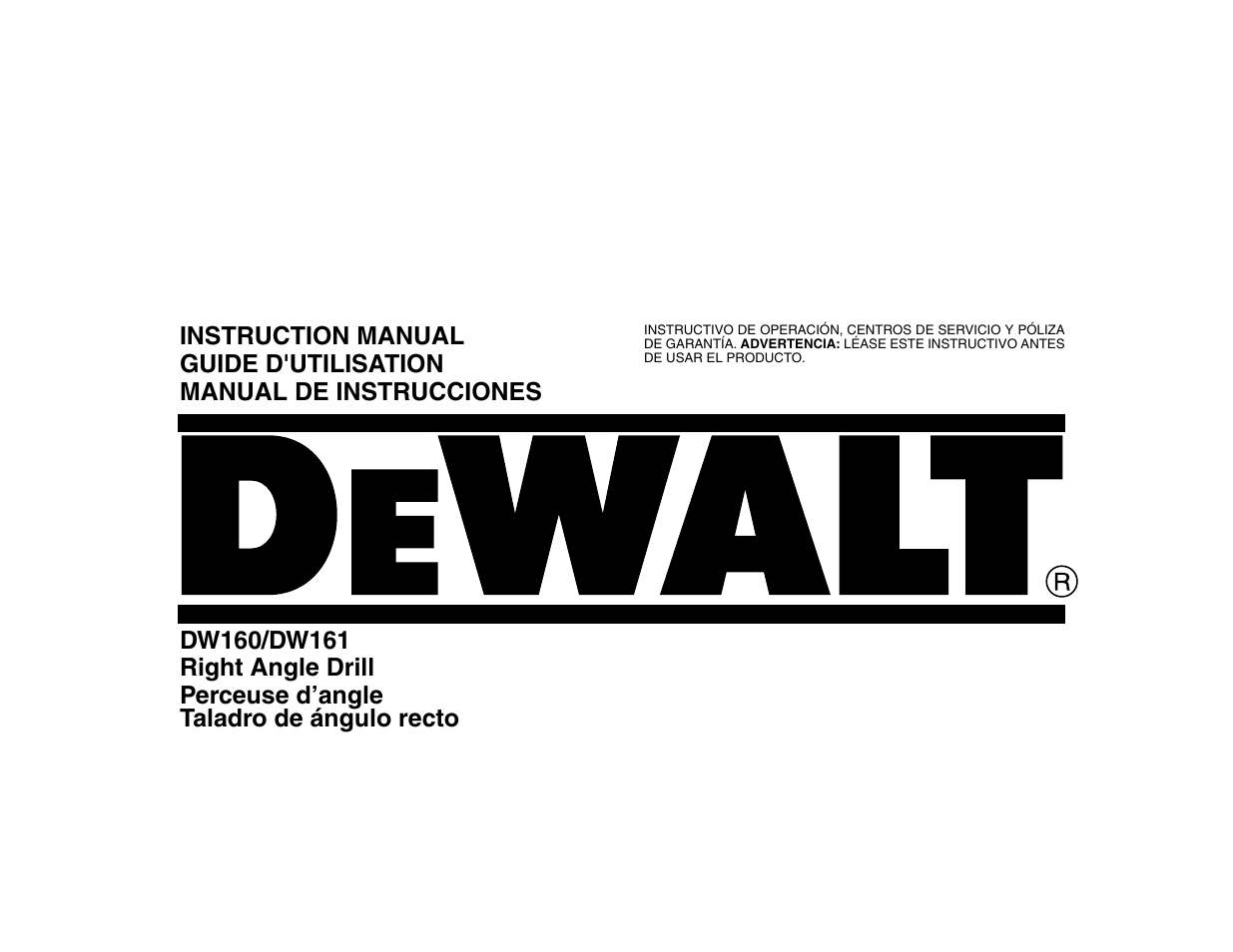 DeWalt DW160 User Manual | 24 pages