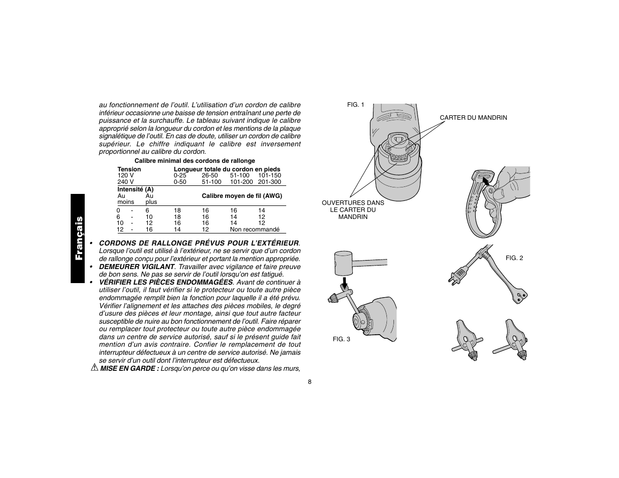 Français | DeWalt DW160 User Manual | Page 10 / 24