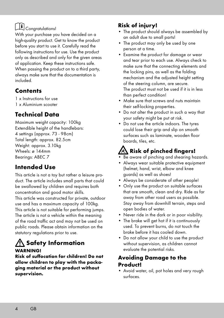 Playtive Aluminium Scooter User Manual | Page 4 / 28