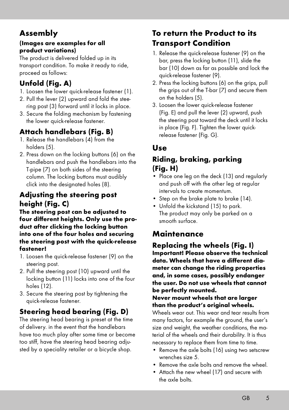 Assembly, Maintenance | Playtive Aluminium Scooter User Manual | Page 5 / 28