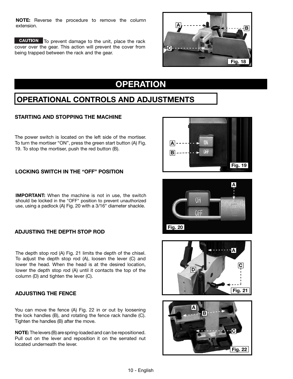 Operation, Operational controls and adjustments | Delta 14-65l User Manual | Page 10 / 40