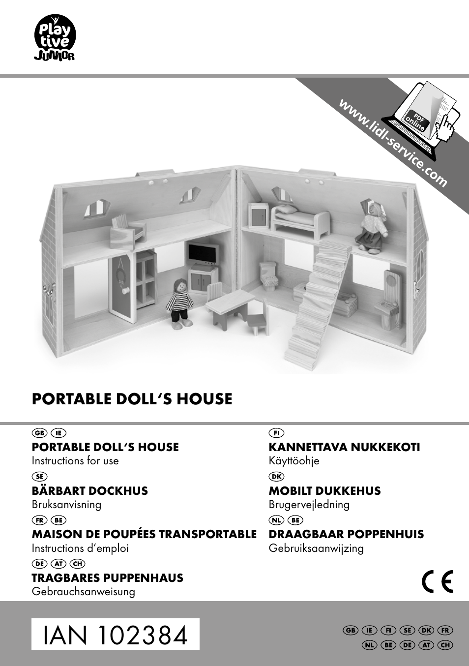 Playtive PORTABLE DOLL‘S HOUSE User Manual | 12 pages