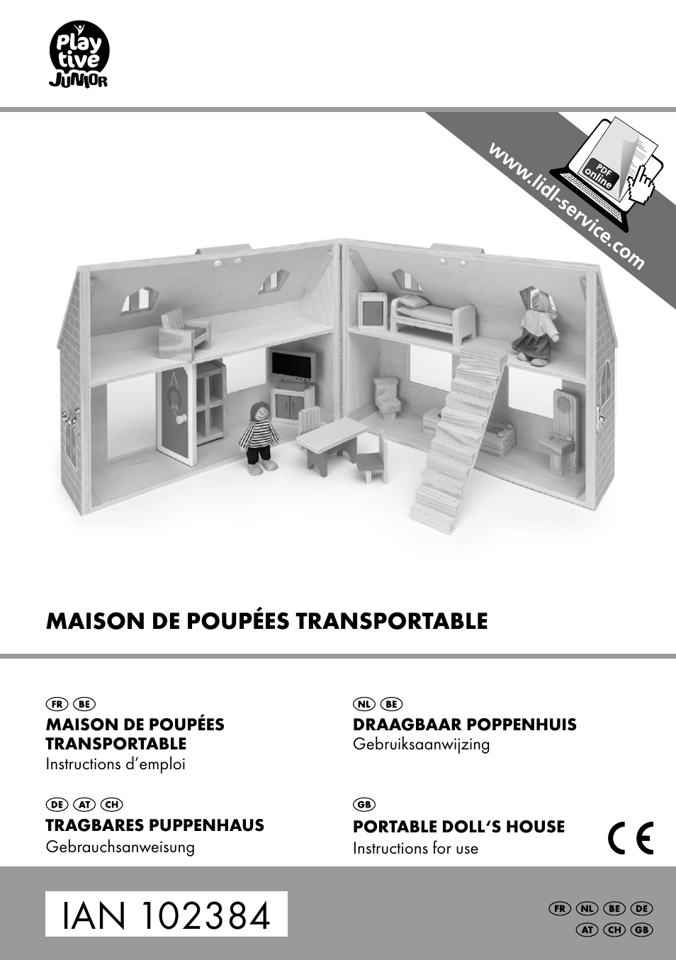 Playtive PORTABLE DOLL‘S HOUSE User Manual | 8 pages