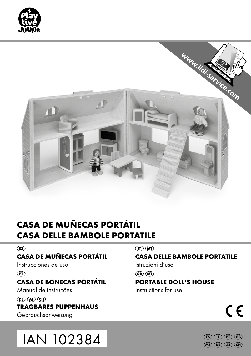 Playtive PORTABLE DOLL‘S HOUSE User Manual | 8 pages