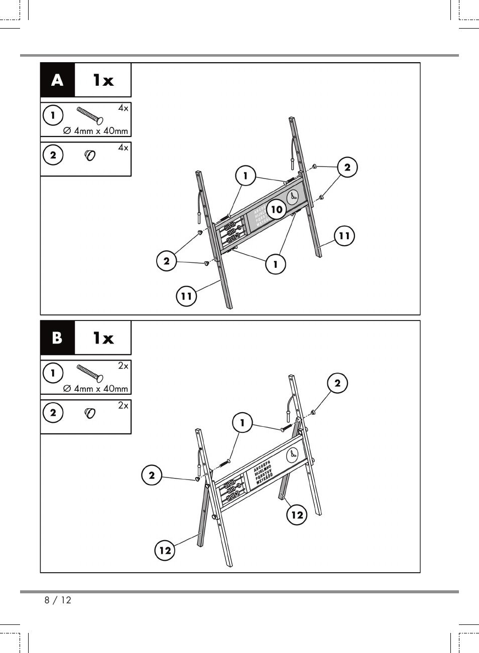 Playtive Kids' Easel User Manual | Page 8 / 12