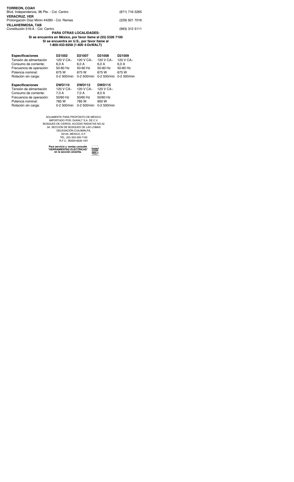 DeWalt D21007 User Manual | Page 7 / 7