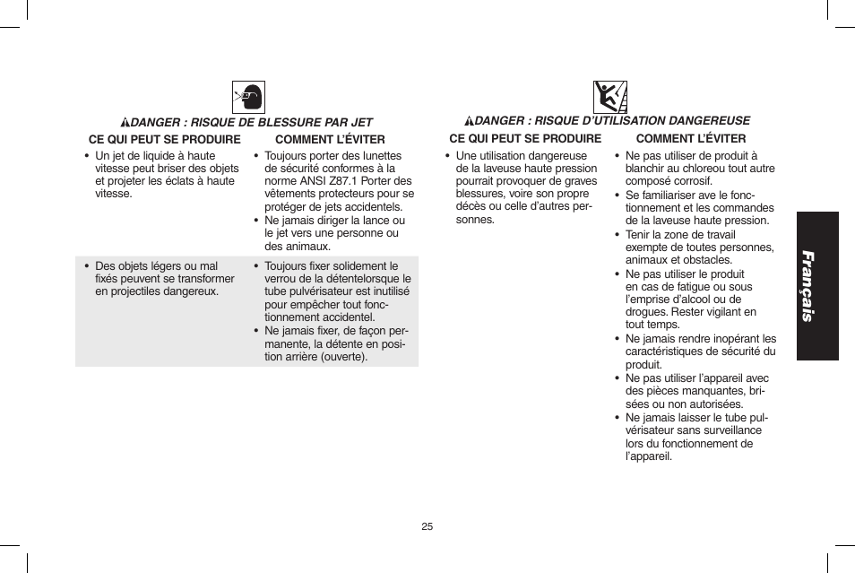 Français | DeWalt N000589 User Manual | Page 25 / 64