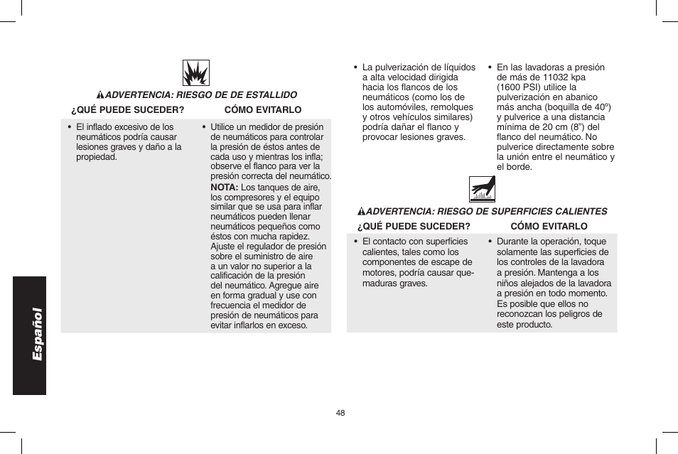 Español | DeWalt N000589 User Manual | Page 48 / 64